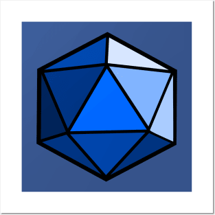 D20 Polyhedral Dice - Blue Posters and Art
